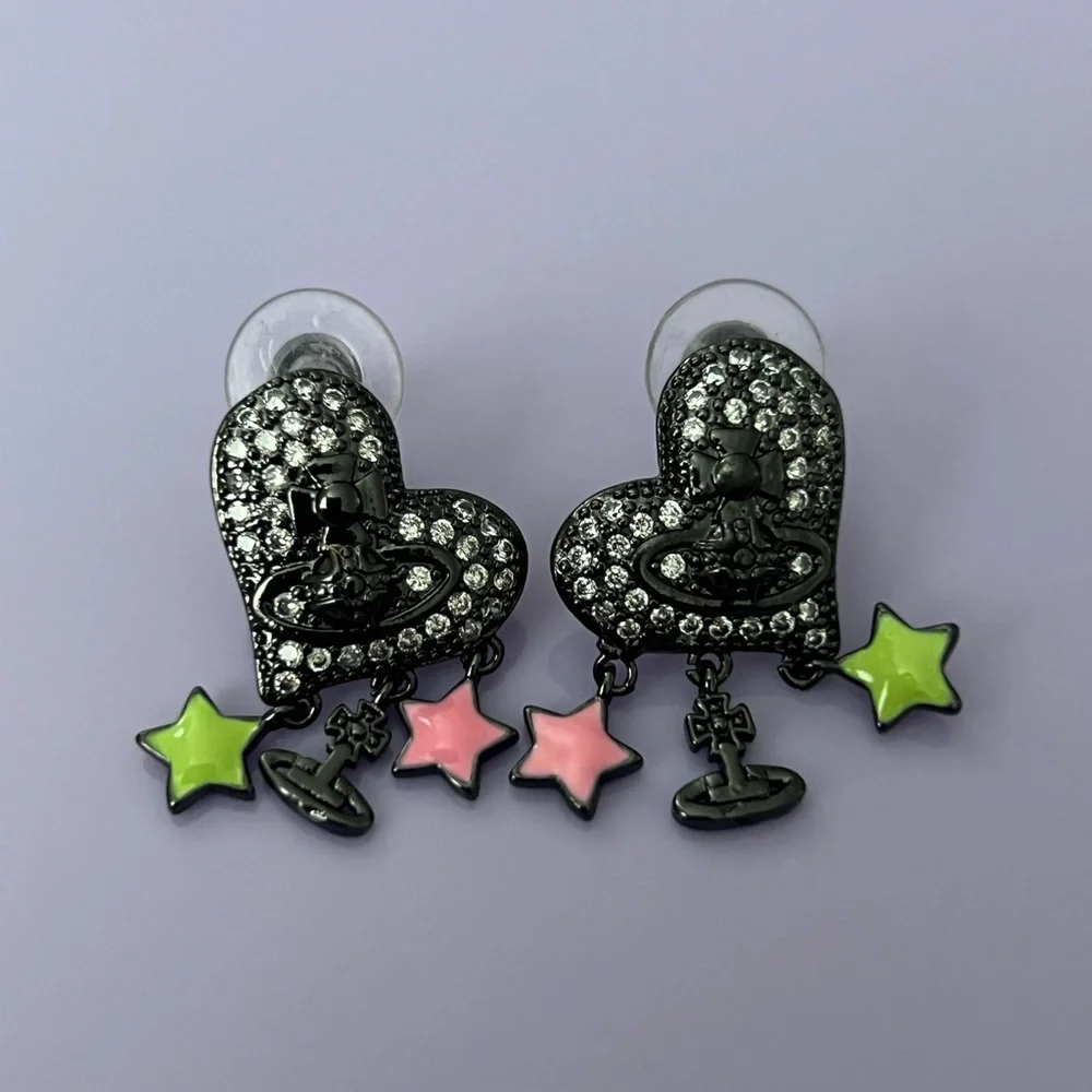Heart Saturn Earrings